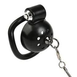 CockLock Cage avec laisse Round Leash 4 x 3.5 cm Noire